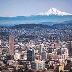 Portland, Oregon and Mount Hood from Pittock Mansion