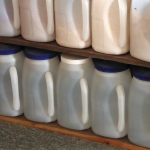 Gallon jugs of stored water